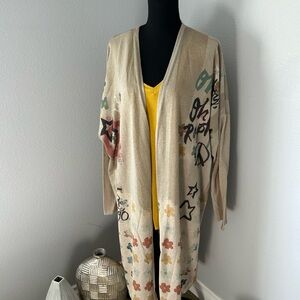 Floral Graphic Open Cardigan XL/1X